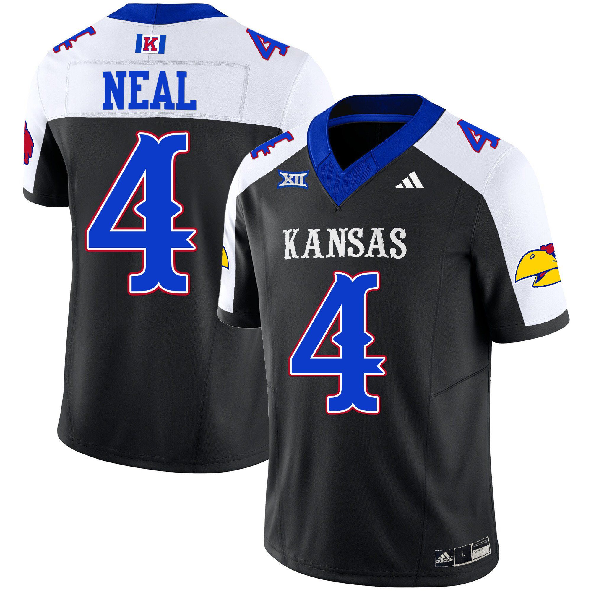 Men Kansas Jayhawks #4 Neal Black 2024 Blackhawk Vapor Limited NCAA Jersey style 1